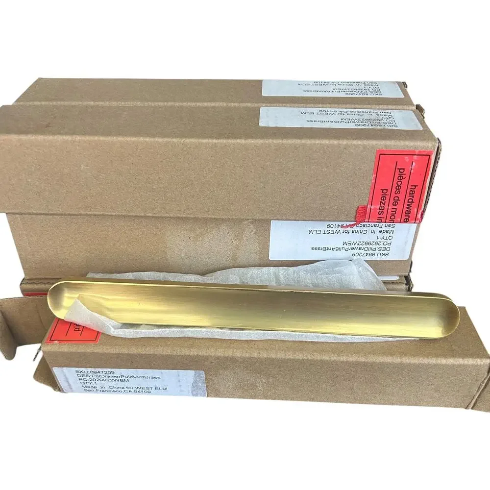 NEW West Elm Pill Hardware Antique Brass 6” Drawer Pull 8 Available